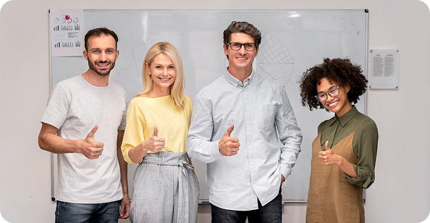 Smiling professionals